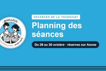 Planning des séances des vacances de la Toussaint, du 26 au 30 octobre